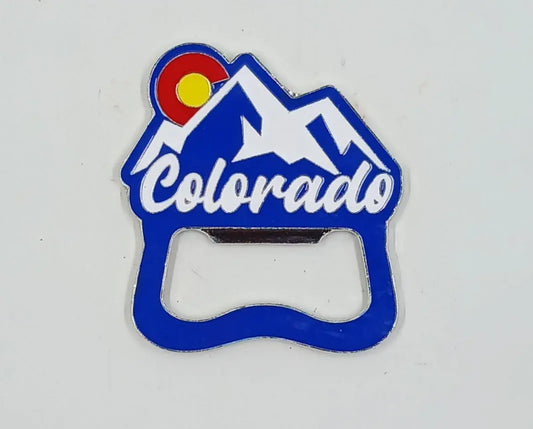 Colorado Mountain Bottle Opener Magnet Round The Mountain Gift Shop