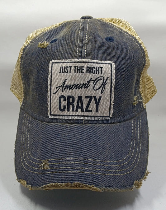 "Just The Right Amount Of Crazy" Trucker Hat Round The Mountain Gift Shop