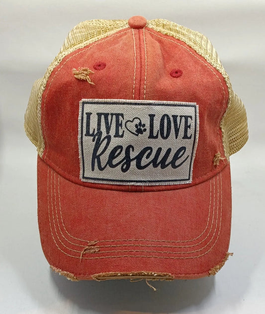 "Live Love Rescue" Trucker Hat Round The Mountain Gift Shop