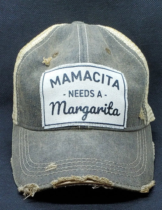 Mamacita Needs A Margarita Snapback Female Trucker Style Hat Round The Mountain Gift Shop