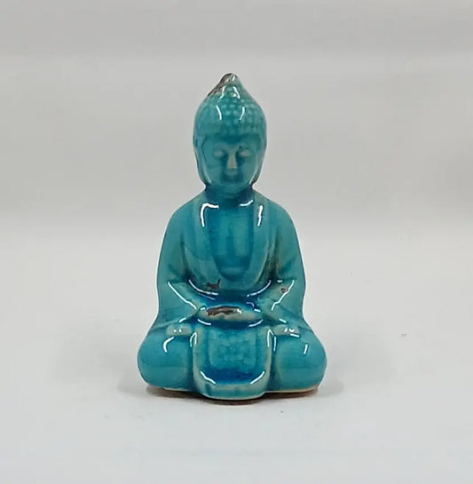Meditating Blue Buddha Statue Round The Mountain Gift Shop