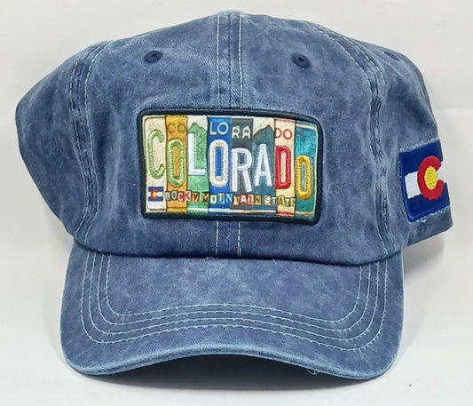 Navy Colorado License Plate Hat Round The Mountain Gift Shop