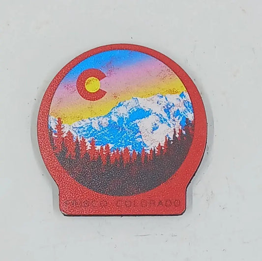 Red Scenery Magnet Round The Mountain Gift Shop