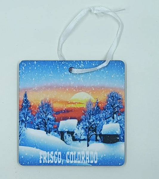 Snowy Sunset Christmas Ornament My Store