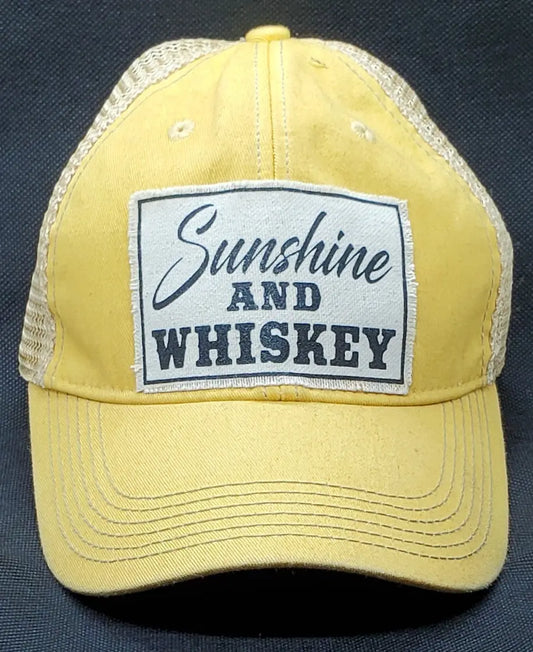 Sunshine and Whiskey Snapback Female Trucker Style Hat Round The Mountain Gift Shop