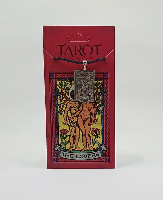 The Lovers Tarot Card Pendant Necklace Round The Mountain Gift Shop