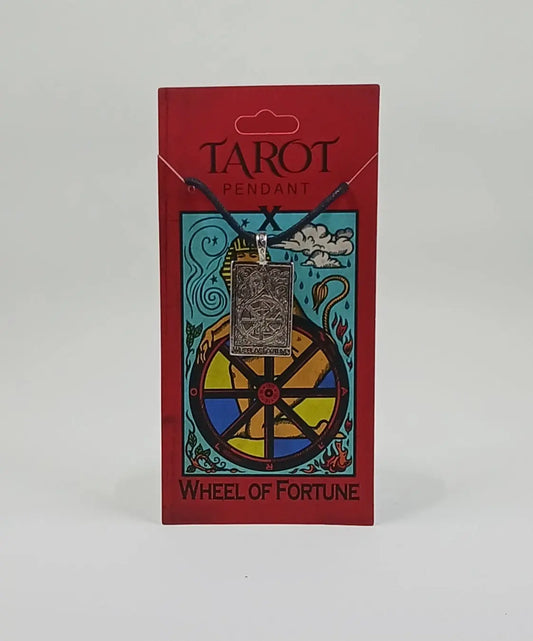 The Wheel Of Fortune Tarot Card Pendant Necklace Round The Mountain Gift Shop