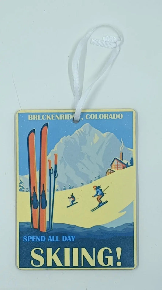Vintage Spend All Day Skiing Ornament My Store