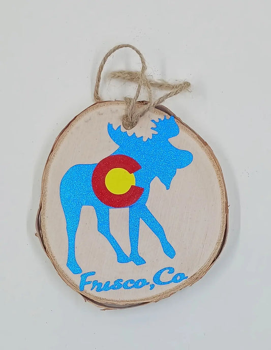 Wooden Colorado Moose Ornament Round The Mountain Gift Shop