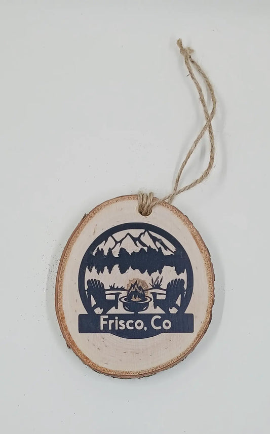 Wooden Firepit Ornament Round The Mountain Gift Shop